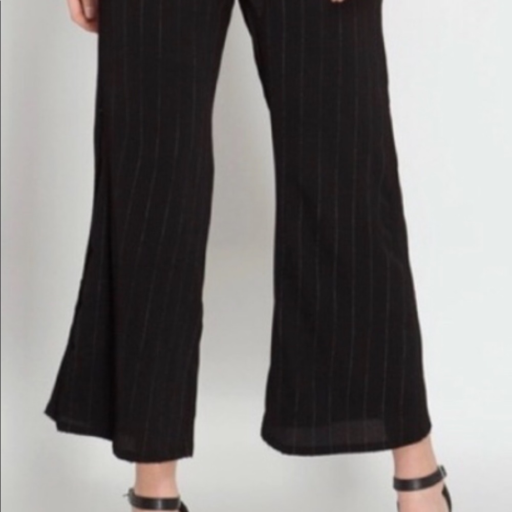NWT- Chic lined pinstripe black pants